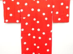 絞り　梅に楓模様　長襦袢